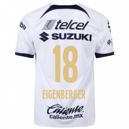 Kandiny Niño Camiseta Chandra Eigenberger #18 Blanco 1ª Equipación 2023/24 La Camisa Chile