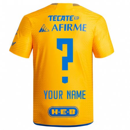 Kandiny Niño Camiseta Su Nombre #0 Amarillo 1ª Equipación 2023/24 La Camisa Chile