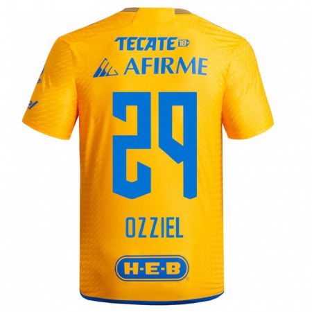 Kandiny Niño Camiseta Ozziel Herrera #29 Amarillo 1ª Equipación 2023/24 La Camisa Chile