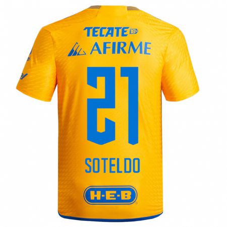 Kandiny Niño Camiseta Yeferson Soteldo #21 Amarillo 1ª Equipación 2023/24 La Camisa Chile