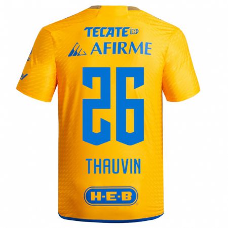 Kandiny Niño Camiseta Florian Thauvin #26 Amarillo 1ª Equipación 2023/24 La Camisa Chile