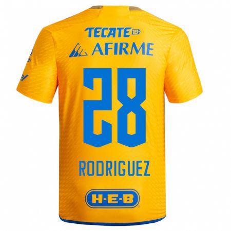 Kandiny Niño Camiseta Luis Rodriguez #28 Amarillo 1ª Equipación 2023/24 La Camisa Chile