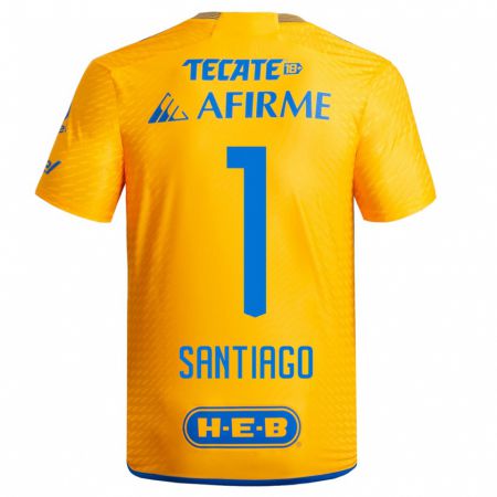 Kandiny Niño Camiseta Cecilia Santiago #1 Amarillo 1ª Equipación 2023/24 La Camisa Chile
