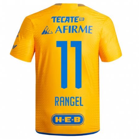 Kandiny Niño Camiseta Nayeli Rangel #11 Amarillo 1ª Equipación 2023/24 La Camisa Chile