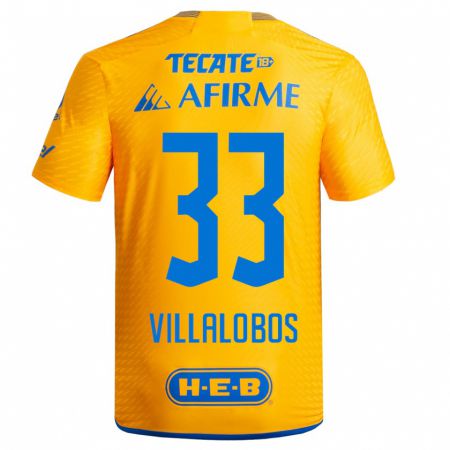 Kandiny Niño Camiseta Vania Villalobos #33 Amarillo 1ª Equipación 2023/24 La Camisa Chile
