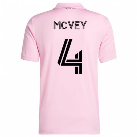 Kandiny Niño Camiseta Christopher Mcvey #4 Rosa 1ª Equipación 2023/24 La Camisa Chile