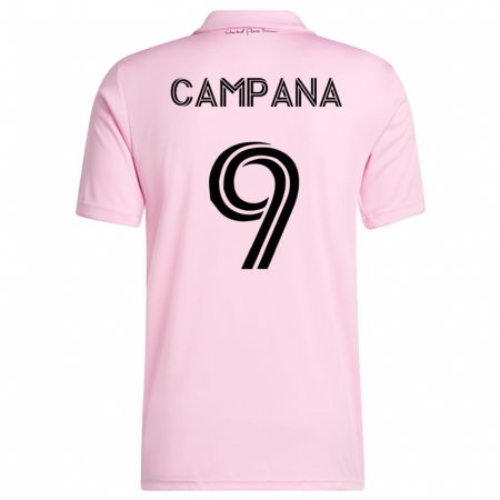 Kandiny Niño Camiseta Leonardo Campana #9 Rosa 1ª Equipación 2023/24 La Camisa Chile