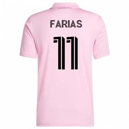 Kandiny Niño Camiseta Facundo Farías #11 Rosa 1ª Equipación 2023/24 La Camisa Chile