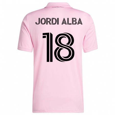 Kandiny Niño Camiseta Jordi Alba #18 Rosa 1ª Equipación 2023/24 La Camisa Chile