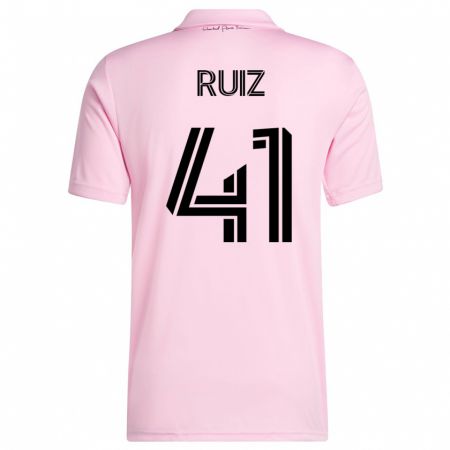 Kandiny Niño Camiseta David Ruíz #41 Rosa 1ª Equipación 2023/24 La Camisa Chile