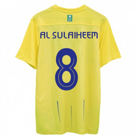 Kandiny Niño Camiseta Abdulmajeed Al-Sulaiheem #8 Amarillo 1ª Equipación 2023/24 La Camisa Chile