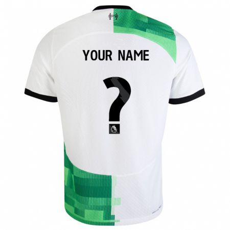 Kandiny Niño Camiseta Su Nombre #0 Blanco Verde 2ª Equipación 2023/24 La Camisa Chile