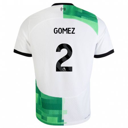 Kandiny Niño Camiseta Joe Gomez #2 Blanco Verde 2ª Equipación 2023/24 La Camisa Chile