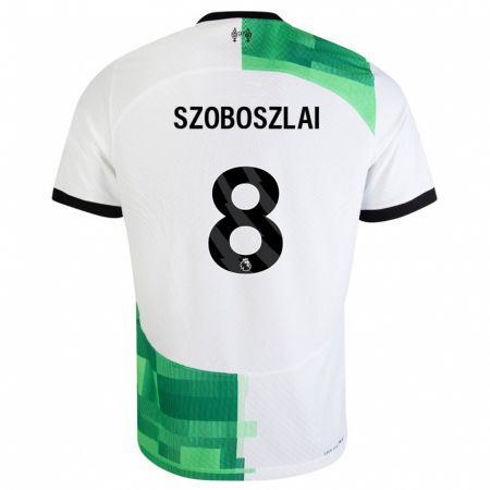 Kandiny Niño Camiseta Dominik Szoboszlai #8 Blanco Verde 2ª Equipación 2023/24 La Camisa Chile