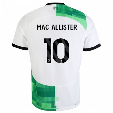 Kandiny Niño Camiseta Alexis Mac Allister #10 Blanco Verde 2ª Equipación 2023/24 La Camisa Chile
