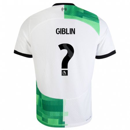 Kandiny Niño Camiseta Nathan Giblin #0 Blanco Verde 2ª Equipación 2023/24 La Camisa Chile