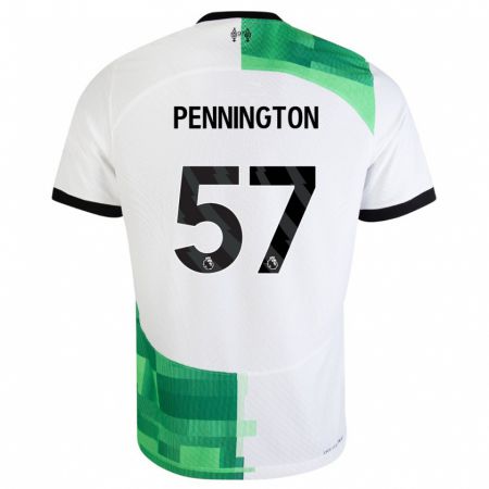 Kandiny Niño Camiseta Cody Pennington #57 Blanco Verde 2ª Equipación 2023/24 La Camisa Chile