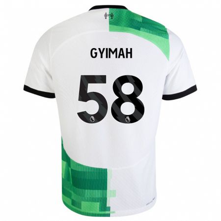 Kandiny Niño Camiseta Francis Gyimah #58 Blanco Verde 2ª Equipación 2023/24 La Camisa Chile