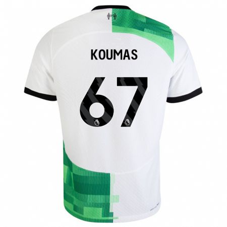 Kandiny Niño Camiseta Lewis Koumas #67 Blanco Verde 2ª Equipación 2023/24 La Camisa Chile