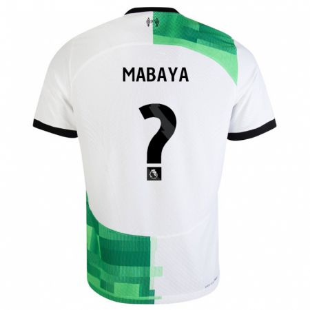 Kandiny Niño Camiseta Isaac Mabaya #0 Blanco Verde 2ª Equipación 2023/24 La Camisa Chile