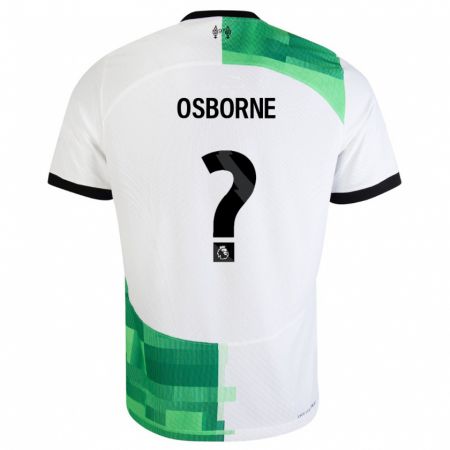 Kandiny Niño Camiseta Niall Osborne #0 Blanco Verde 2ª Equipación 2023/24 La Camisa Chile