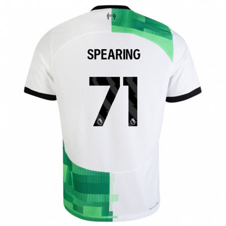 Kandiny Niño Camiseta Jay Spearing #71 Blanco Verde 2ª Equipación 2023/24 La Camisa Chile