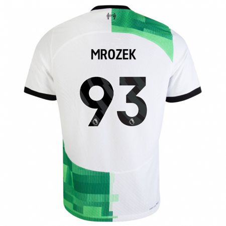 Kandiny Niño Camiseta Fabian Mrozek #93 Blanco Verde 2ª Equipación 2023/24 La Camisa Chile