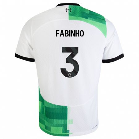 Kandiny Niño Camiseta Fabinho #3 Blanco Verde 2ª Equipación 2023/24 La Camisa Chile