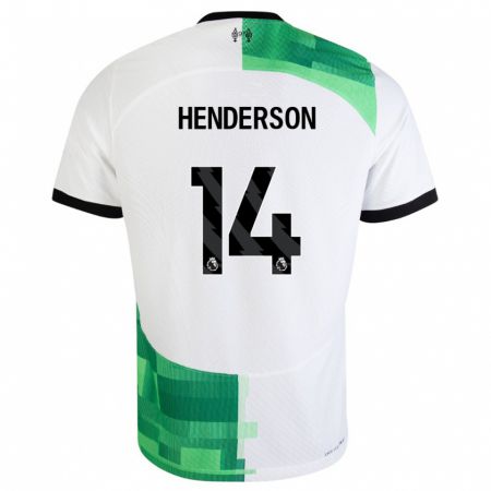Kandiny Niño Camiseta Henderson #14 Blanco Verde 2ª Equipación 2023/24 La Camisa Chile