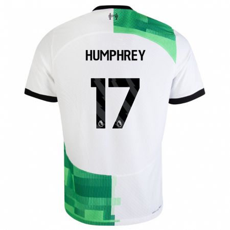 Kandiny Niño Camiseta Carla Humphrey #17 Blanco Verde 2ª Equipación 2023/24 La Camisa Chile
