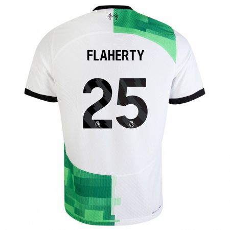 Kandiny Niño Camiseta Gilly Flaherty #25 Blanco Verde 2ª Equipación 2023/24 La Camisa Chile