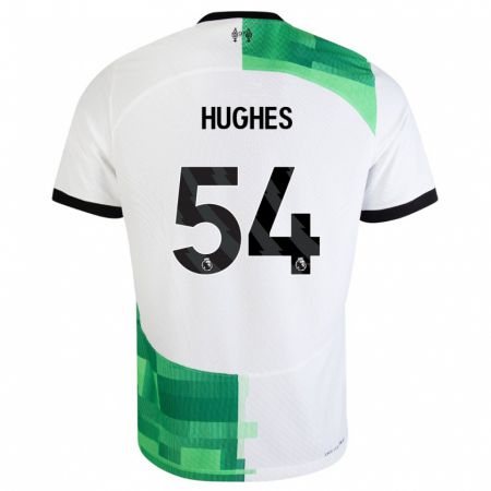 Kandiny Niño Camiseta Liam Hughes #54 Blanco Verde 2ª Equipación 2023/24 La Camisa Chile