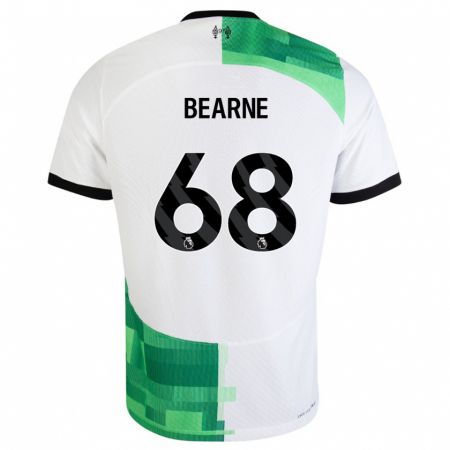 Kandiny Niño Camiseta Jack Bearne #68 Blanco Verde 2ª Equipación 2023/24 La Camisa Chile