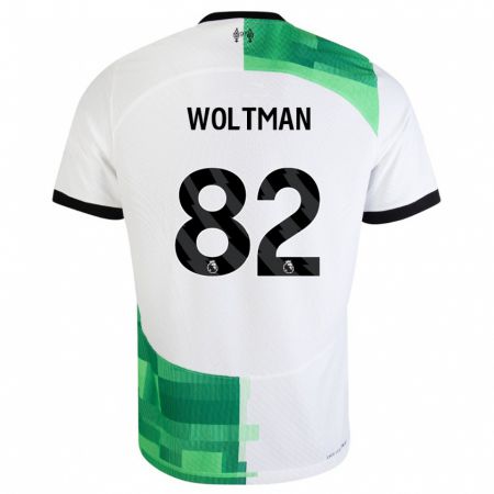 Kandiny Niño Camiseta Max Woltman #82 Blanco Verde 2ª Equipación 2023/24 La Camisa Chile