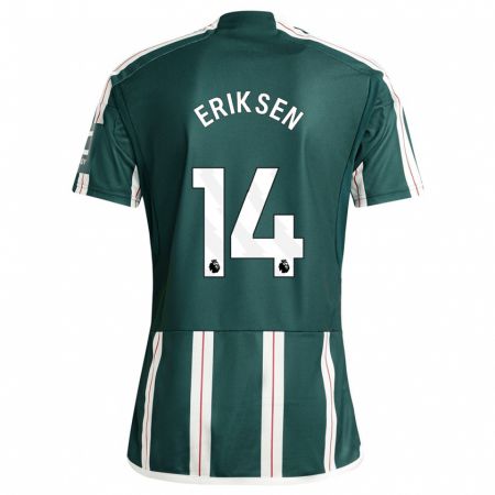 Kandiny Niño Camiseta Christian Eriksen #14 Verde Oscuro 2ª Equipación 2023/24 La Camisa Chile