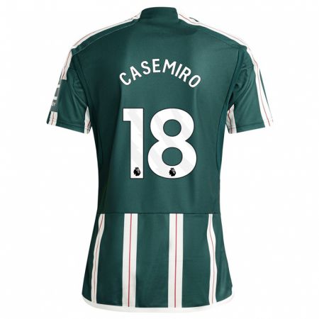 Kandiny Niño Camiseta Casemiro #18 Verde Oscuro 2ª Equipación 2023/24 La Camisa Chile