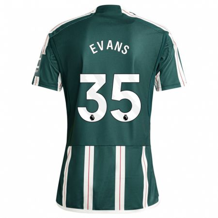 Kandiny Niño Camiseta Jonny Evans #35 Verde Oscuro 2ª Equipación 2023/24 La Camisa Chile