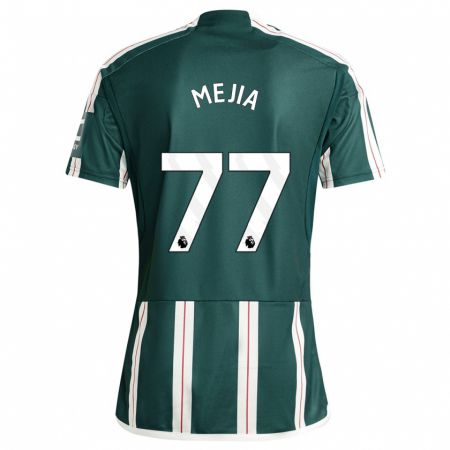 Kandiny Niño Camiseta Mateo Mejia #77 Verde Oscuro 2ª Equipación 2023/24 La Camisa Chile