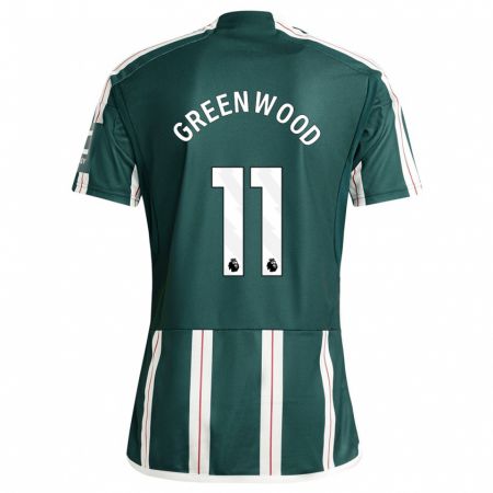 Kandiny Niño Camiseta Mason Greenwood #11 Verde Oscuro 2ª Equipación 2023/24 La Camisa Chile