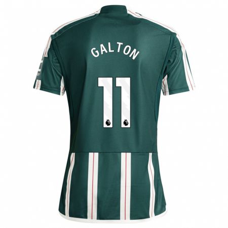 Kandiny Niño Camiseta Leah Galton #11 Verde Oscuro 2ª Equipación 2023/24 La Camisa Chile