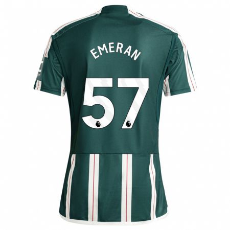 Kandiny Niño Camiseta Noam Emeran #57 Verde Oscuro 2ª Equipación 2023/24 La Camisa Chile
