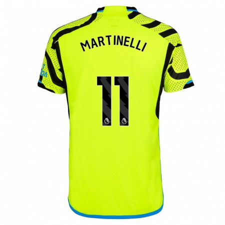 Kandiny Niño Camiseta Gabriel Martinelli #11 Amarillo 2ª Equipación 2023/24 La Camisa Chile