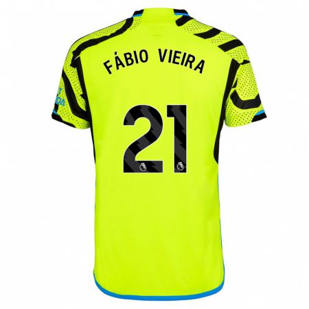 Kandiny Niño Camiseta Fábio Vieira #21 Amarillo 2ª Equipación 2023/24 La Camisa Chile