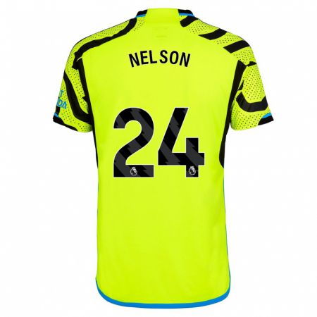 Kandiny Niño Camiseta Reiss Nelson #24 Amarillo 2ª Equipación 2023/24 La Camisa Chile