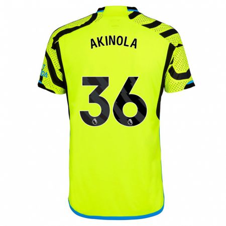 Kandiny Niño Camiseta Tim Akinola #36 Amarillo 2ª Equipación 2023/24 La Camisa Chile