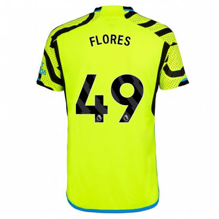 Kandiny Niño Camiseta Marcelo Flores #49 Amarillo 2ª Equipación 2023/24 La Camisa Chile