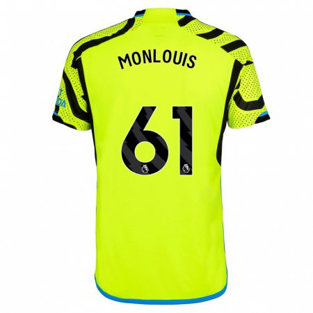 Kandiny Niño Camiseta Zane Monlouis #61 Amarillo 2ª Equipación 2023/24 La Camisa Chile