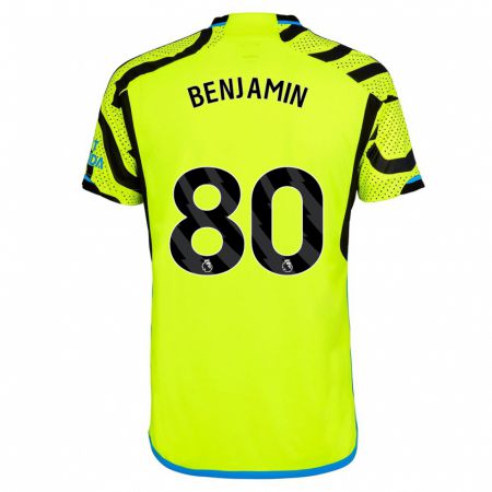 Kandiny Niño Camiseta Omari Benjamin #80 Amarillo 2ª Equipación 2023/24 La Camisa Chile