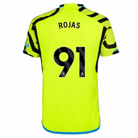 Kandiny Niño Camiseta Alexei Rojas #91 Amarillo 2ª Equipación 2023/24 La Camisa Chile