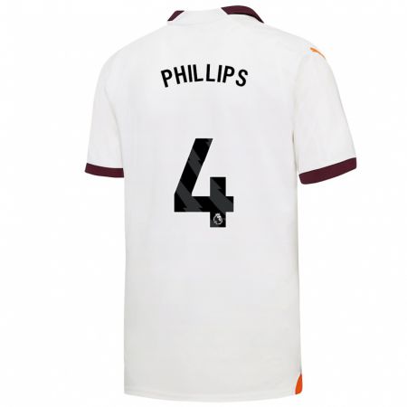 Kandiny Niño Camiseta Kalvin Phillips #4 Blanco 2ª Equipación 2023/24 La Camisa Chile